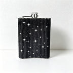 CouldNook 6/8oz Bling Rhinestone Hip Flask - Pocket Size with Funnel (Solid Color Series)