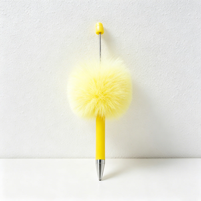 CouldNook Pen-Cute Pom Pom Beaded Ballpoint Pen DIY Creative Plush Ballpoint Pen for Gift & Office