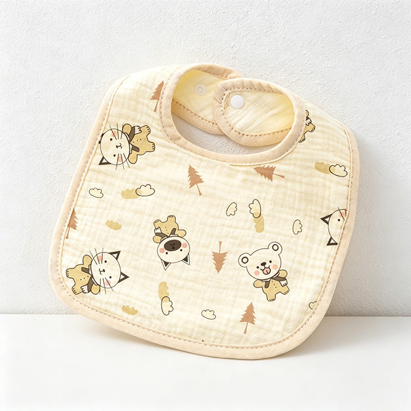 CouldNook Premium Muslin Cotton Baby Bib - Reversible 6-Layer U-Shape Drool Apron(set of 10)
