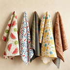 CouldNook Fringed Cotton Linen Napkin - Summer Fruit & Coastal Placemat