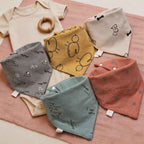 CouldNook Premium Cotton Baby Bandana Bibs - Geometric Bunny Soft Series (5-Pack)