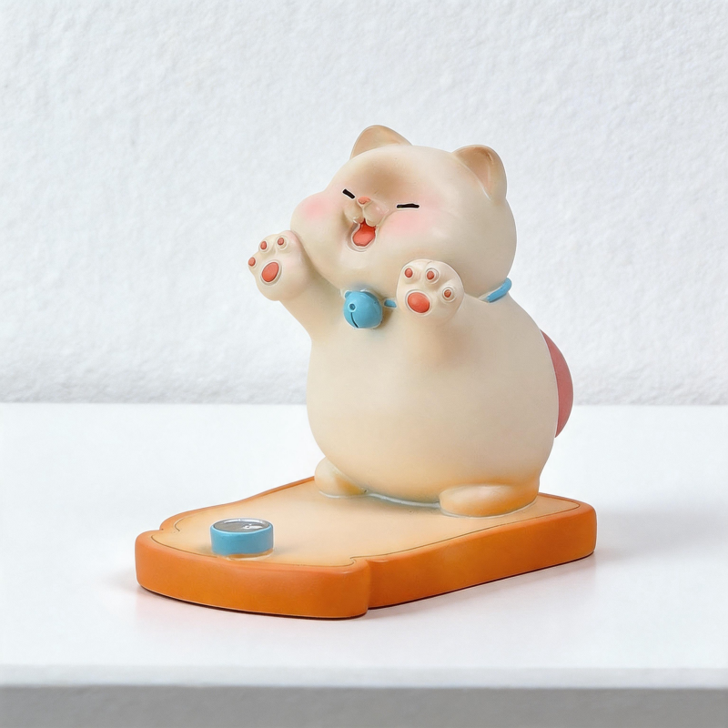 CouldNook Cute Chubby Cat Phone Stand - Adorable Desk Decor Holder