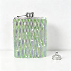 CouldNook 6/8oz Bling Rhinestone Hip Flask - Pocket Size with Funnel (Solid Color Series)