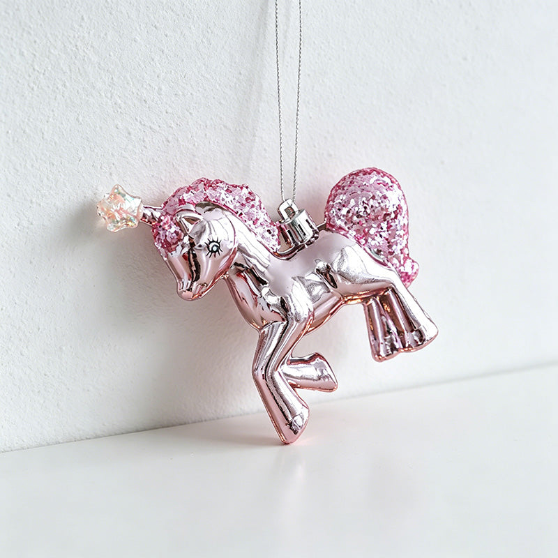 Pink Glitter Christmas House Wall Decor - 3D Hanging Christmas Decoration