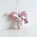 Pink Glitter Christmas House Wall Decor - 3D Hanging Christmas Decoration