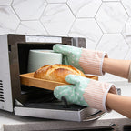 CouldNook Patterned Oven Mitt - Quilted Heat Resistant Kitchen Glove