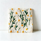 CouldNook Daisy Coaster - Embroidered Square Cotton Linen Mat