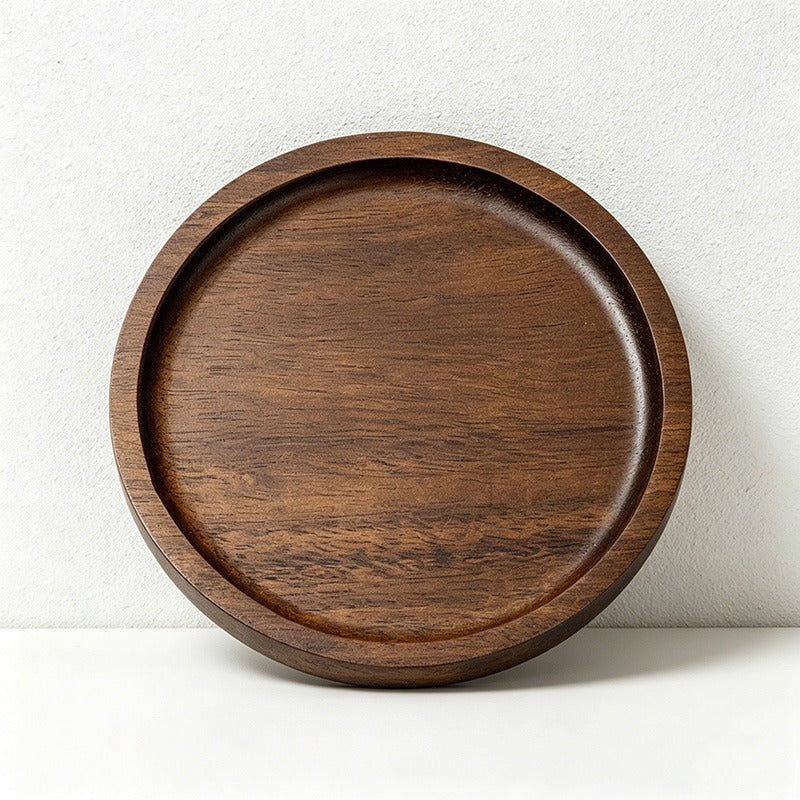 Acacia Wood Round Serving Plates - 2 Sizes for Food, Tea & Tabletop Use