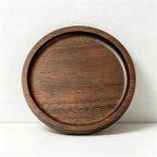 Acacia Wood Round Serving Plates - 2 Sizes for Food, Tea & Tabletop Use