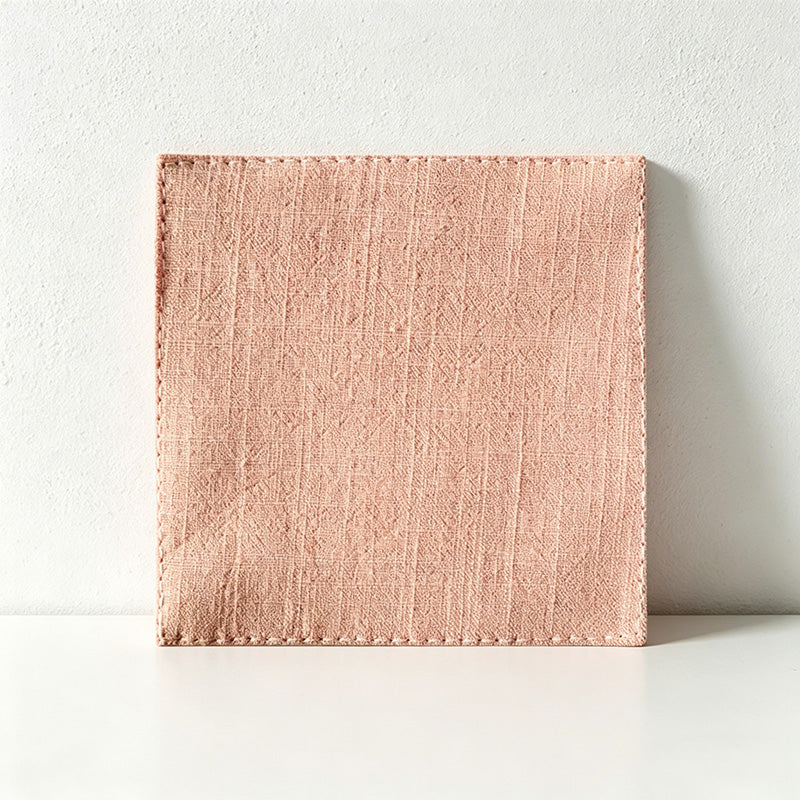 CouldNook Solid Cotton Linen Coaster - Minimalist Japandi Drink Mat