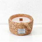 CouldNook Rustic Jute Rope Scented Candle - Vintage Farmhouse Wooden Wick Decor
