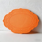 CouldNook Vintage Embossed Silicone Placemat - French Lace Heat Resistant Table Mat