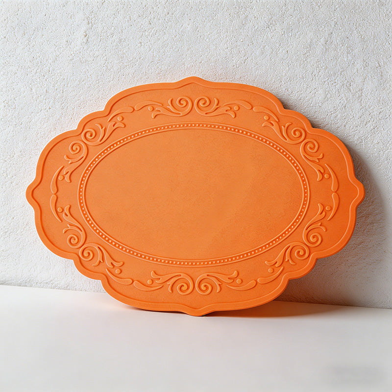 CouldNook Vintage Embossed Silicone Placemat - French Lace Heat Resistant Table Mat