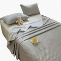 CouldNook Premium Cotton Homespun Flat & Fitted Sheet - Tranquil Valley Chevron