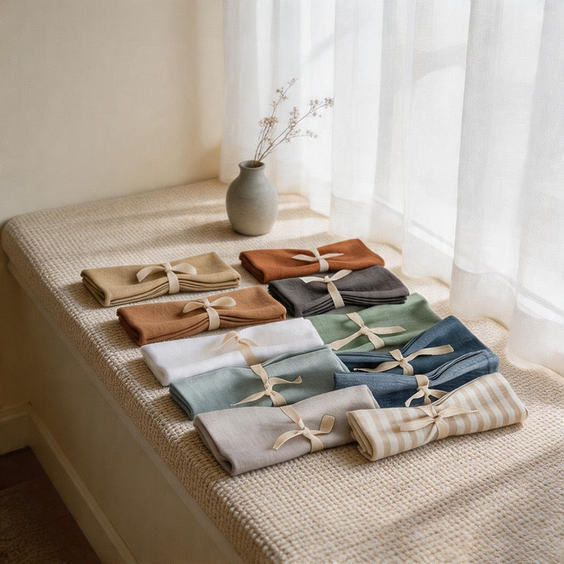 CouldNook Pure Linen Napkin - Premium Rustic Tea Towel (Small)