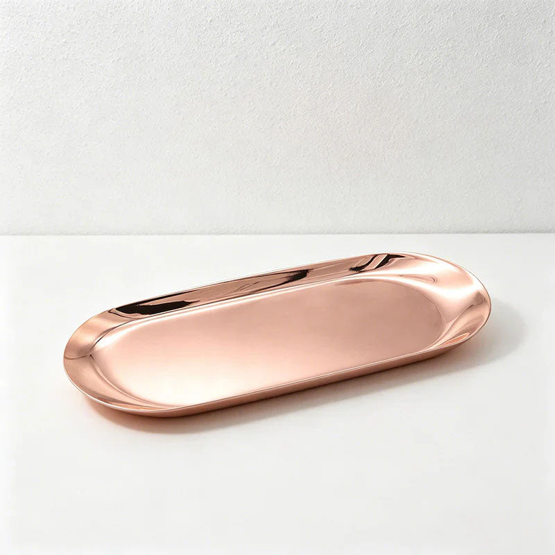 Solid Color Metal Tray Plates- Stainless Steel Plate for Home Decor