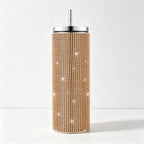 CouldNook 20oz Rhinestone Tumbler-Stainless Steel Vacuum Insulated Straight Body Tumbler with Straw