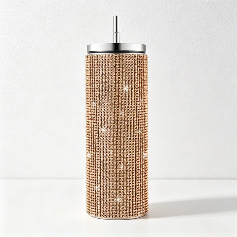 CouldNook 20oz Rhinestone Tumbler-Stainless Steel Vacuum Insulated Straight Body Tumbler with Straw