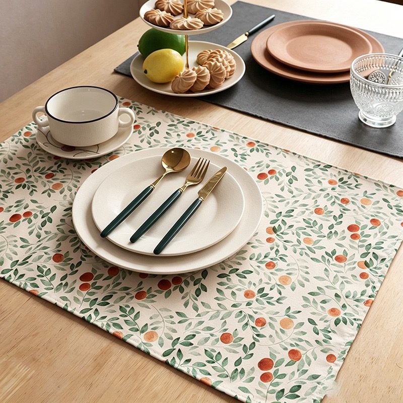 CouldNook Printed Oil-Resistant Cotton Table Napkins – Floral & Cartoon Fabric Table Linens
