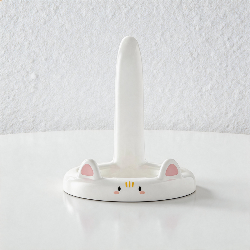 CouldNook Cute Cat Tail Phone Stand - Cartoon Desk Holder with DIY Stickers