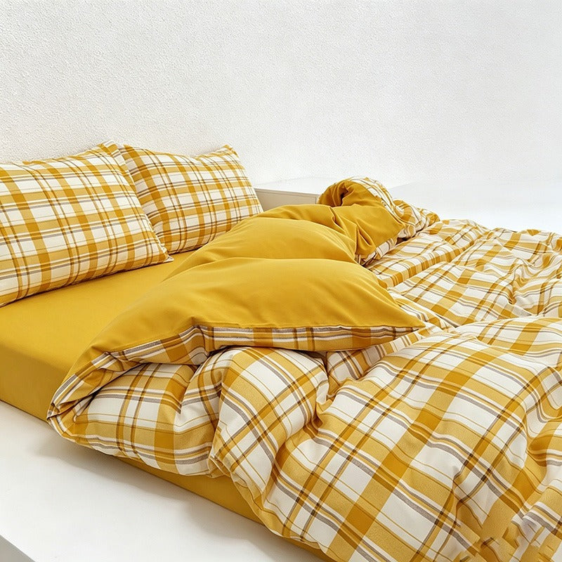 CouldNook Vibrant Plaid Duvet Cover - Ultra-Soft Washed Cotton Feel Bedding