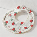 CouldNook Premium Muslin Cotton Baby Bib - Reversible 6-Layer Round Drool Apron(set of 10)