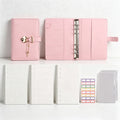 CouldNook Faux Leather Heart Lock Loose-Leaf Notebook
