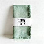 CouldNook Fringed Cotton Linen Napkin - Rustic Wabi-Sabi Dining Cloth