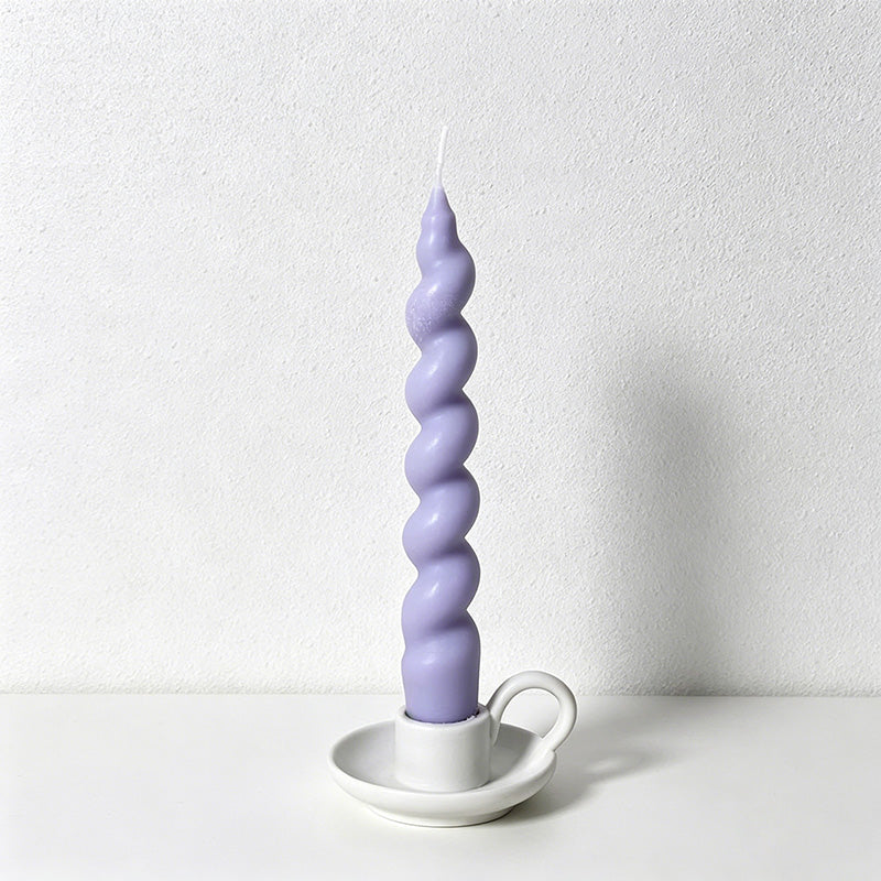 Twisted Spiral Taper Candles - Long Stem Decorative Dinner Candles