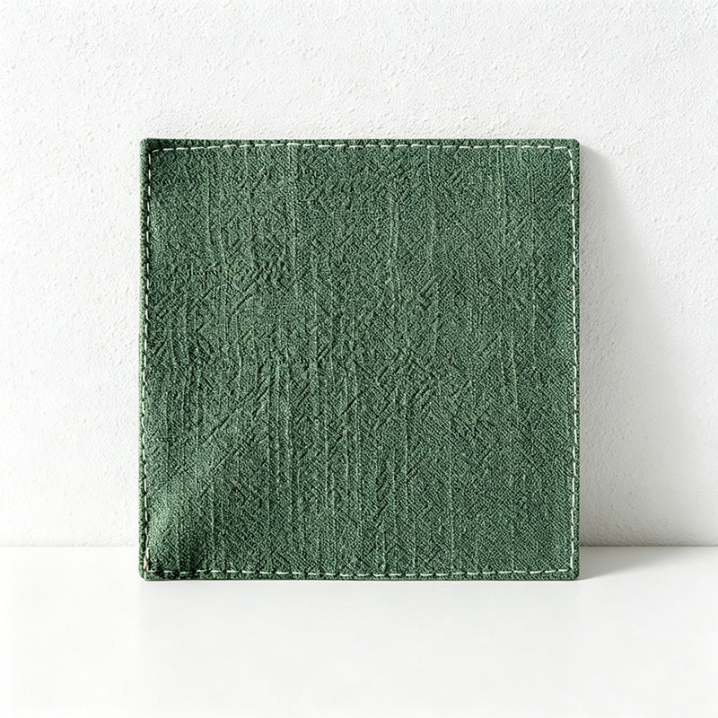CouldNook Solid Cotton Linen Coaster - Minimalist Japandi Drink Mat