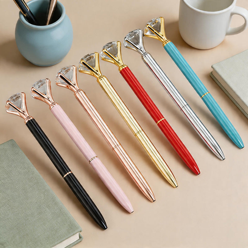 CouldNook Pen-Large Diamond Top Twist Retractable Metal Ballpoint Pen Custom Logo Gift Pen for Office Advertising School
