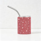 CouldNook Tumbler-3oz Rhinestone Straight Insulated Tumbler with Straw Mini Shot Glass Portable Car Cup