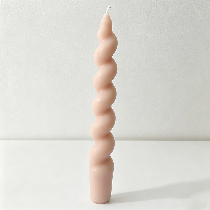 Twisted Spiral Taper Candles - Long Stem Decorative Dinner Candles