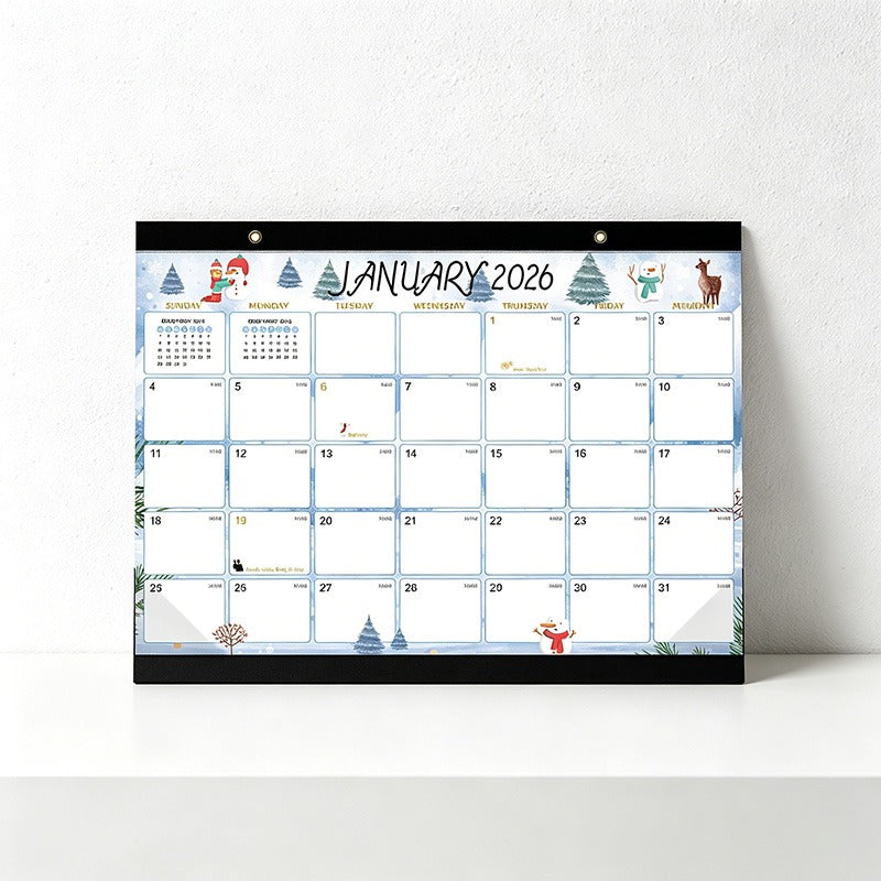 English 2026-2027 Wall Calendar - Floral Art Monthly Planner