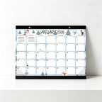 English 2026-2027 Wall Calendar - Floral Art Monthly Planner