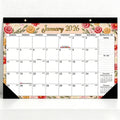 English 2026-2027 Wall Calendar - Floral Art Monthly Planner