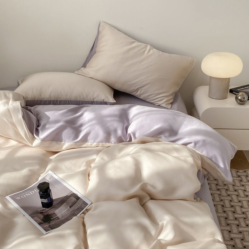 Washed Silk Duvet Cover - Cooling Polyester Fiber Quilt Cover