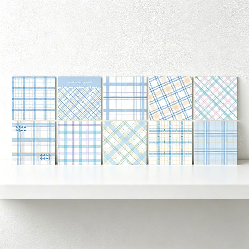 CouldNook Pastel Plaid Memo Pad - Aesthetic Non-Sticky Journaling Paper (200 Sheets)