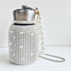 CouldNook 10oz Bling Rhinestone Mini Tumbler - Pearl Handle, Silver Lid (Leopard & Gradient Series)