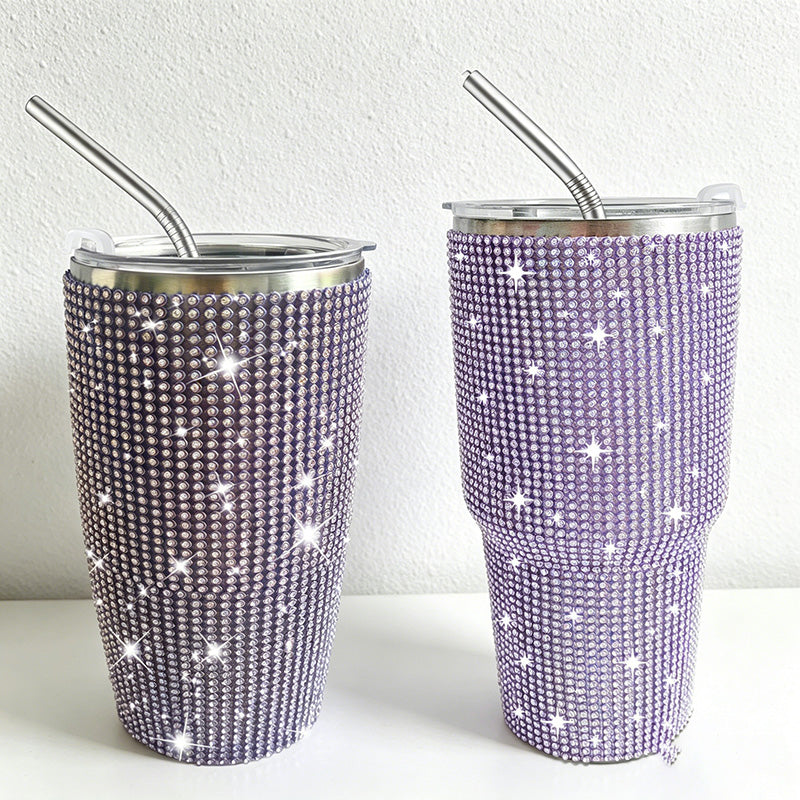 CouldNook 20/30oz Rhinestone Tumbler-Stainless Steel Vacuum Insulated Ice Tumbler with Straw