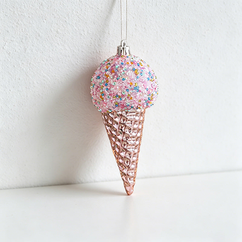 Pink Glitter Christmas House Wall Decor - 3D Hanging Christmas Decoration