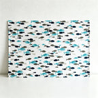 CouldNook Printed Cotton Tea Towel - Nordic Floral & Geometric Dining Napkin