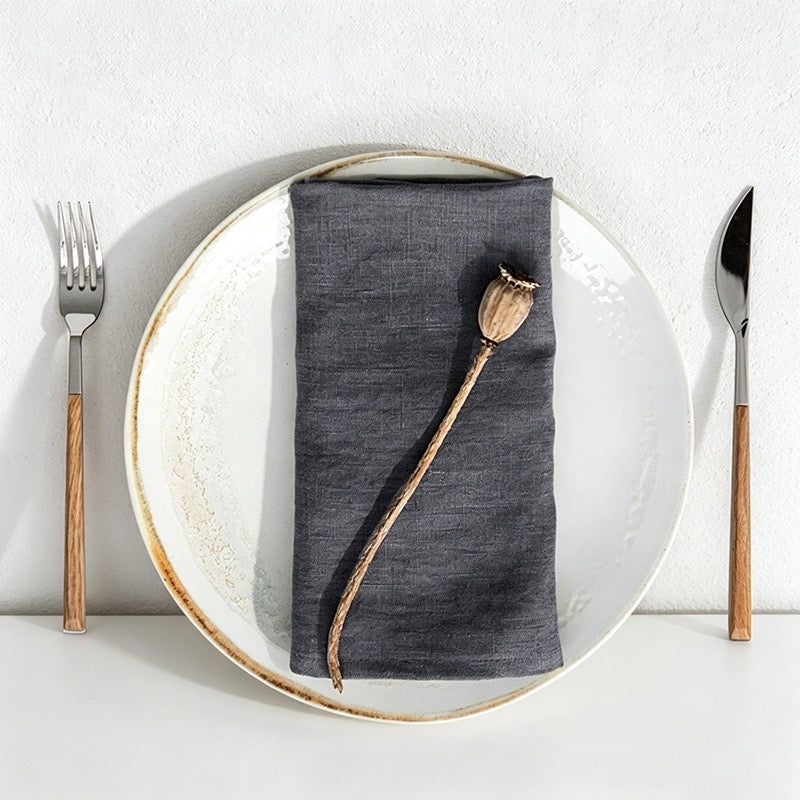 CouldNook Pure Linen Napkin - Premium Rustic Tea Towel (Small)