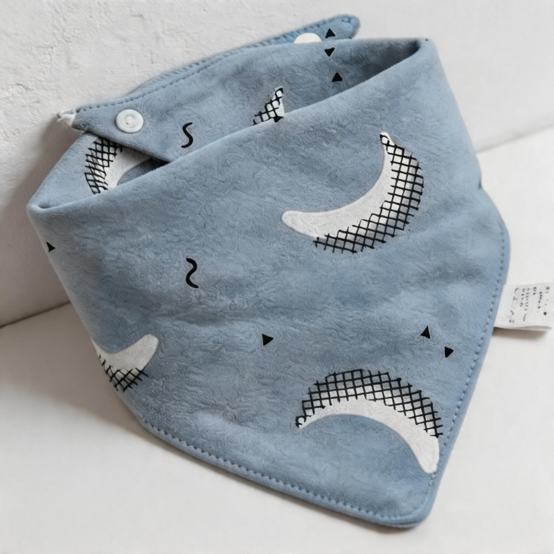 CouldNook Premium Cotton Baby Bandana Bibs - Pumpkin Moon Soft Series (5-Pack)