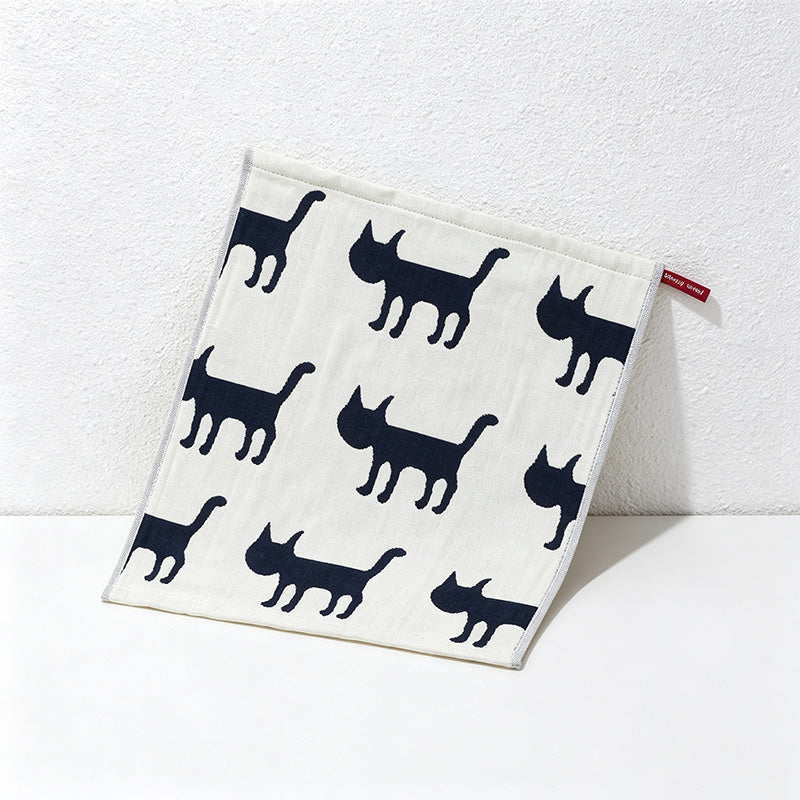 CouldNook Pure Cotton Gauze Cartoon Square Towel - Cute Absorbent Handkerchief