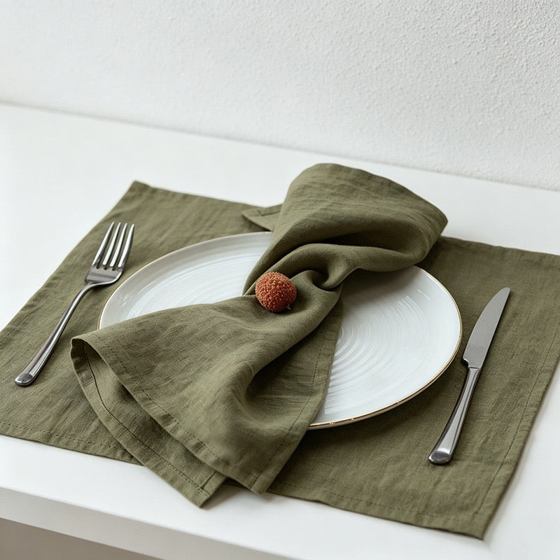 CouldNook Pure Linen Napkin - Premium Rustic Tea Towel (Small)