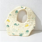 CouldNook Premium Muslin Cotton Baby Bib - Reversible 6-Layer Petal Drool Apron（Set of 10）
