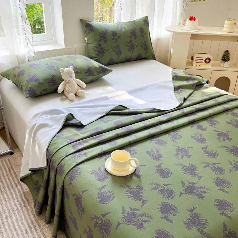 CouldNook Premium Cotton Homespun Flat & Fitted Sheet - Autumn Forest