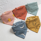 CouldNook Premium Cotton Baby Bandana Bibs - Pumpkin Moon Soft Series (5-Pack)