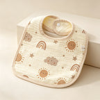 CouldNook Premium Muslin Cotton Baby Bib - Reversible 6-Layer U-Shape Drool Apron(set of 10)